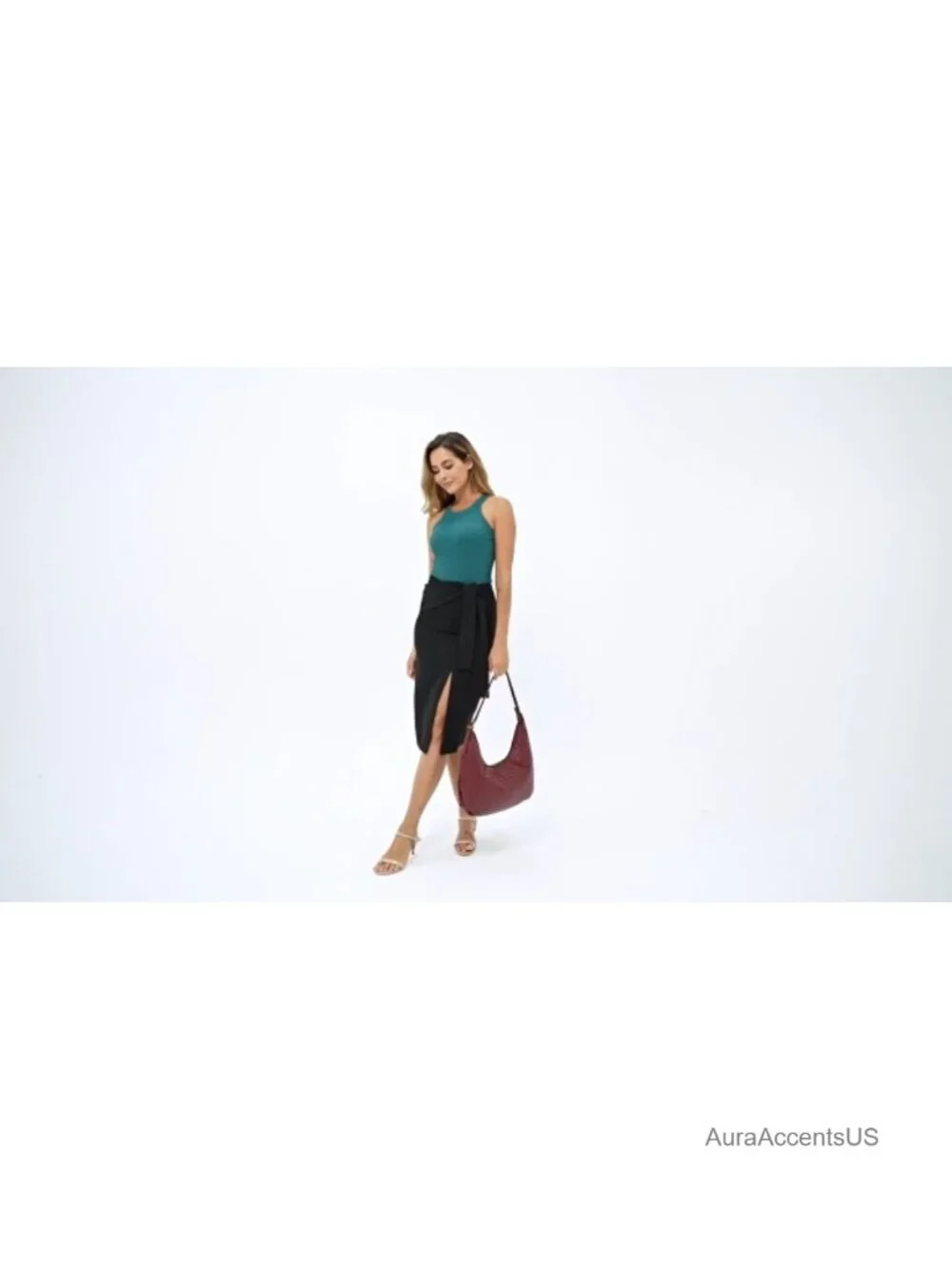 Woven Faux Leather Hobo Shoulder Bag with Zipper Lightweight Tote